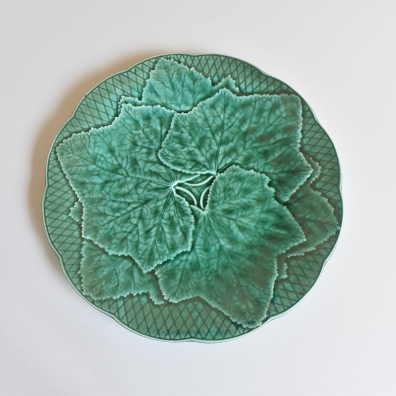 Vintage Dessert Plate Barbotine Gien Primefleur Green B