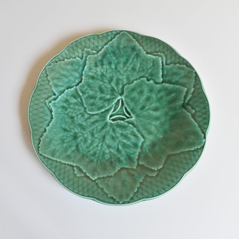 Vintage Dessert Plate Barbotine Gien Primefleur Green E