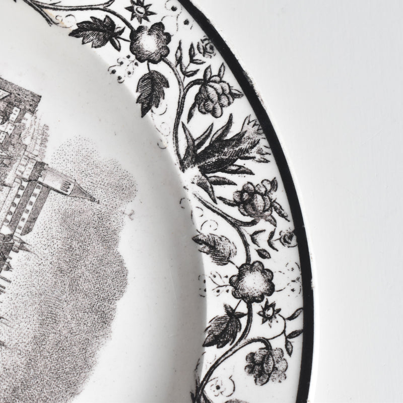 Antique Decorative Plate - Gien N123 "Vue de Gien"