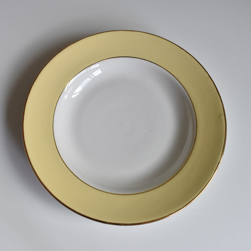 Vintage Deep Plate, Ramandinoise, Pastel Yellow, D