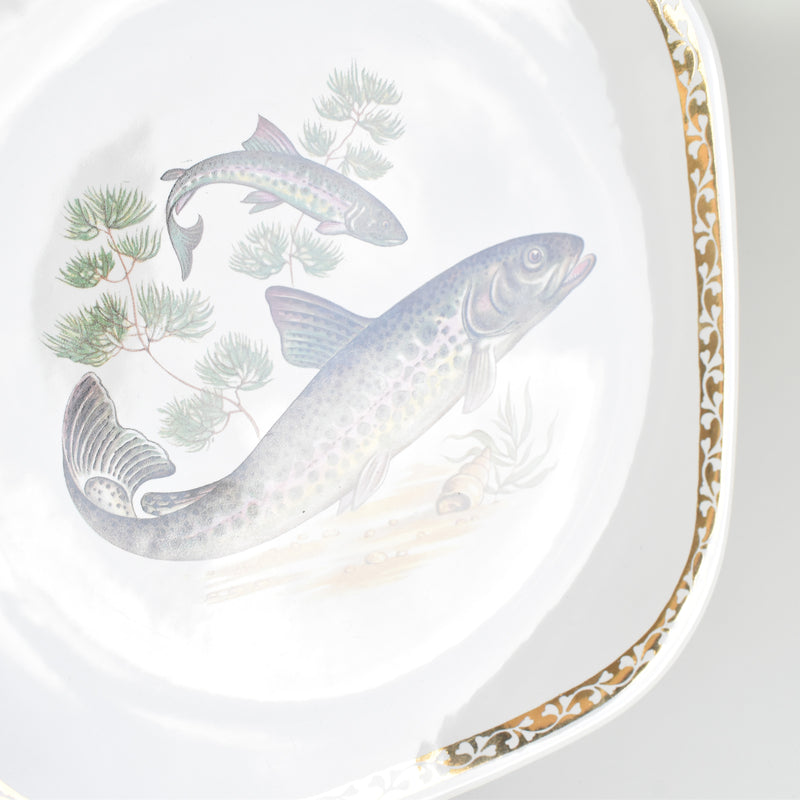 Vintage Plate Longchamp Poisson Truite Arc-en-ciel (Rainbow Trout)