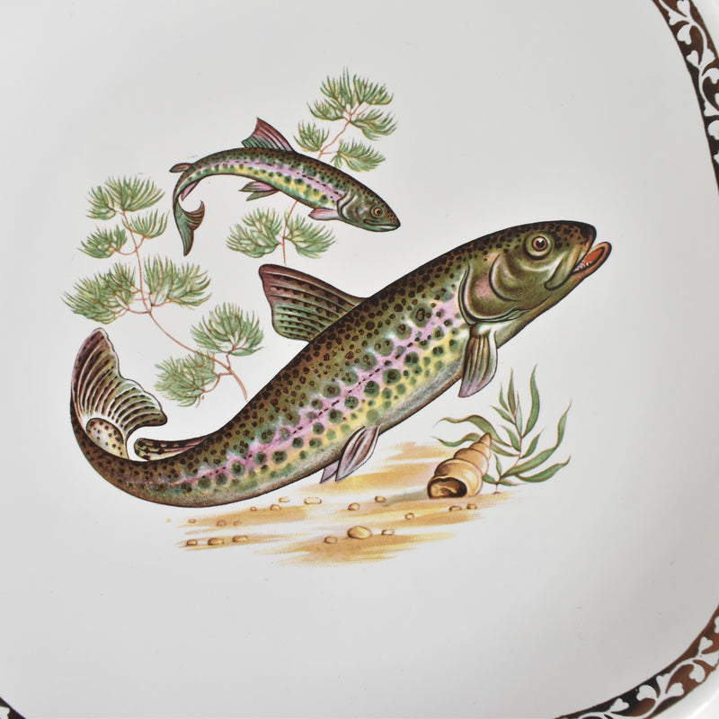 Vintage Plate Longchamp Poisson Truite Arc-en-ciel (Rainbow Trout)