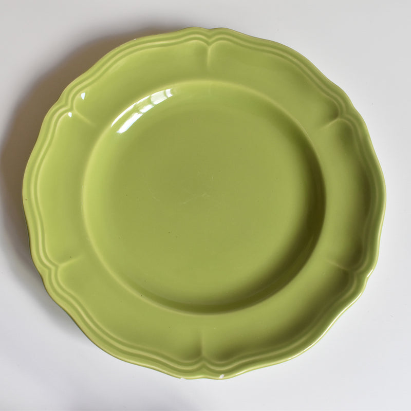 Vintage Plate, Longchamp, Petal Rim, Green B