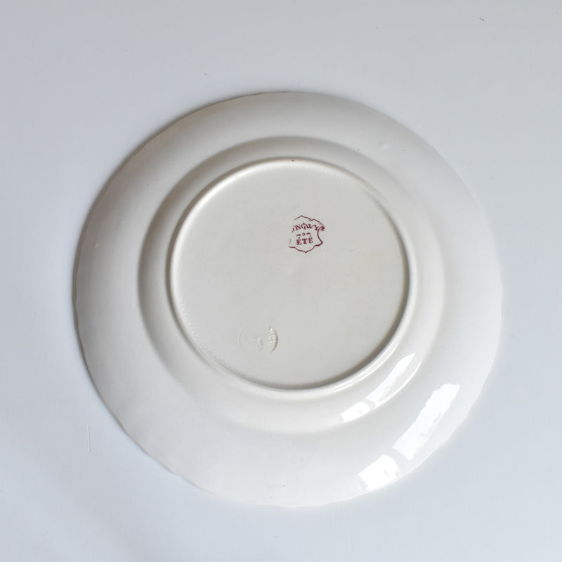 Antique Plate Longwy Été (Summer) B