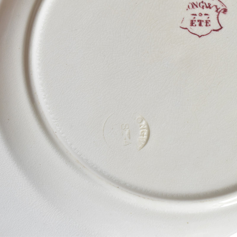 Antique Plate Longwy Été (Summer) B