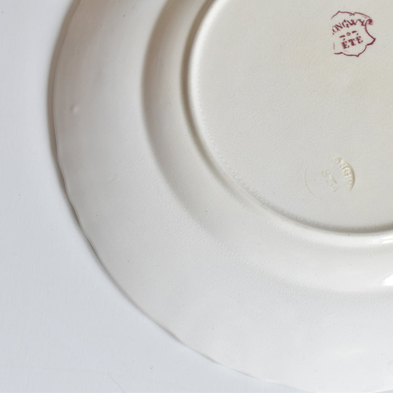 Antique Plate Longwy Été (Summer) B