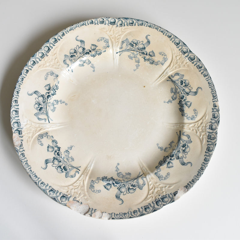 Antique Plate Longwy Muguet (Lily of the Valley) B