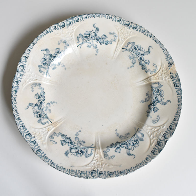Antique Plate Longwy Muguet (Lily of the Valley) E