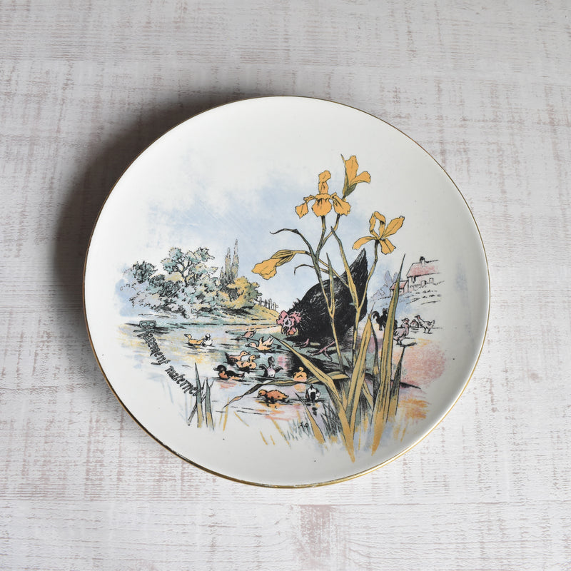 Antique plate Lunéville Effarement Maternel