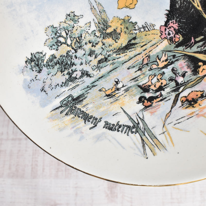 Antique plate Lunéville Effarement Maternel