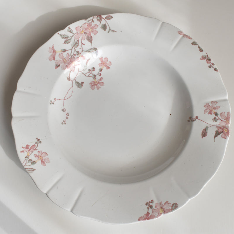 Antique Deep Plate, KG Lunéville, Fleurs Roses C