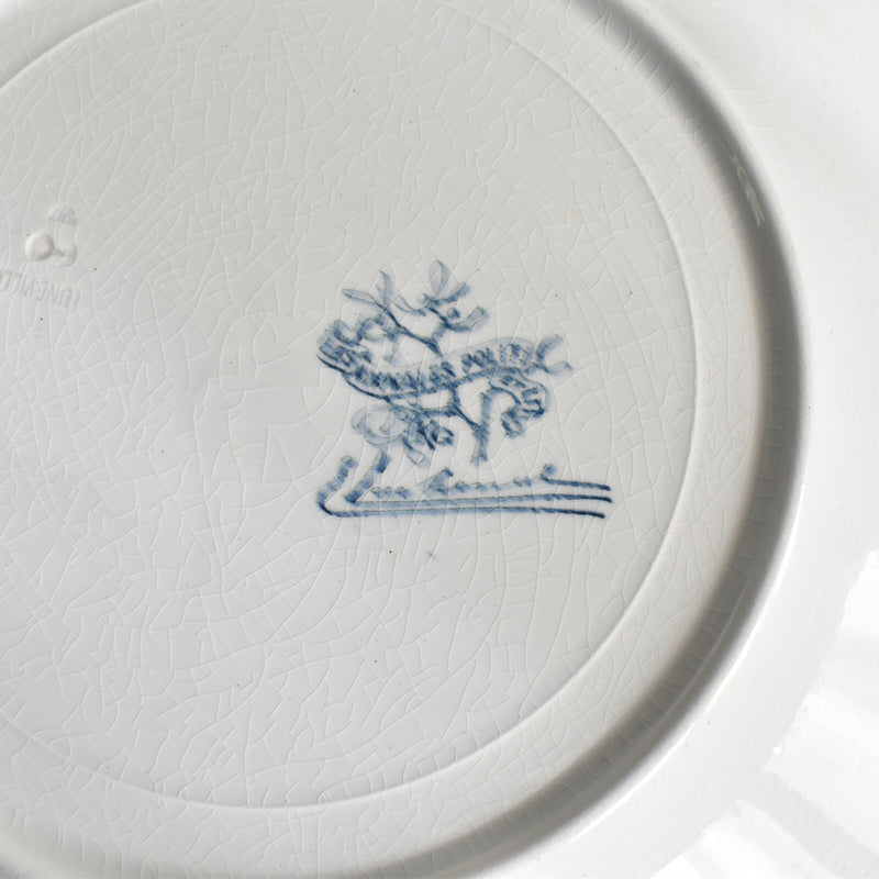 Antique plate Luneville GUI (Mistletoe) LACHENAL B