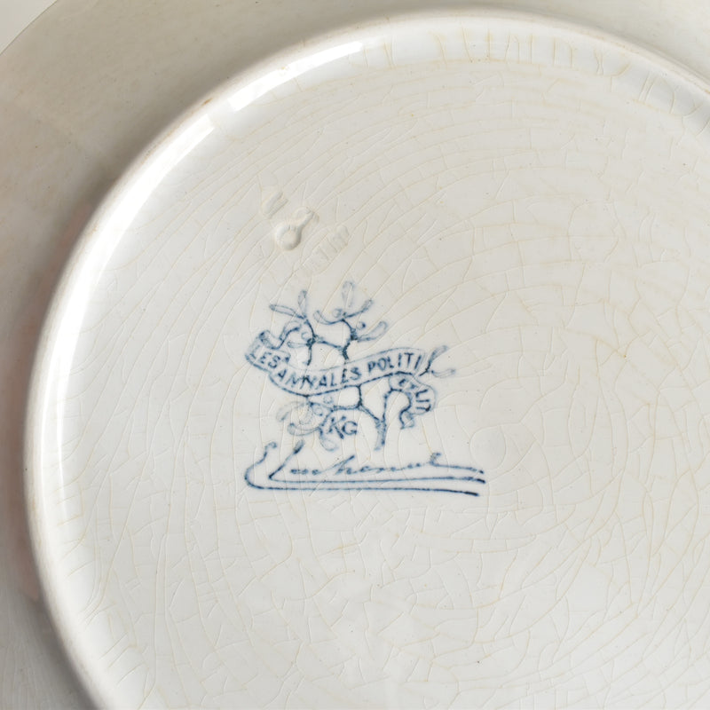 Antique Plate Luneville GUI (Mistletoe) LACHENAL D