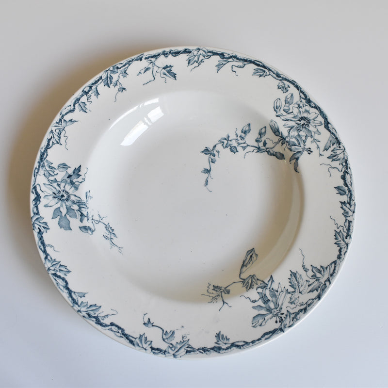 Antique Deep Plate, KG Luneville Passiflore A