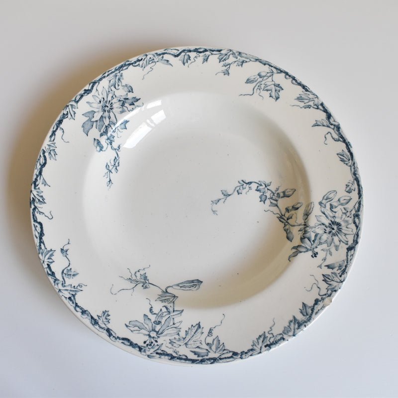 Antique Deep Plate KG Luneville Passiflore B
