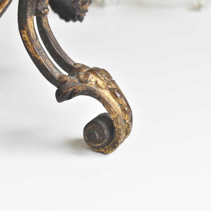 アンティーク真鍮スタンド付き磁器プレート　ニーデルヴィレー　Comte de Custine