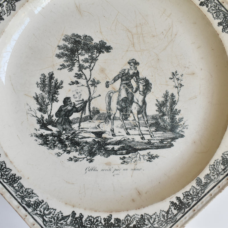 Antique Octagonal Plate, Creil