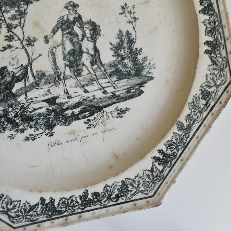 Antique Octagonal Plate, Creil