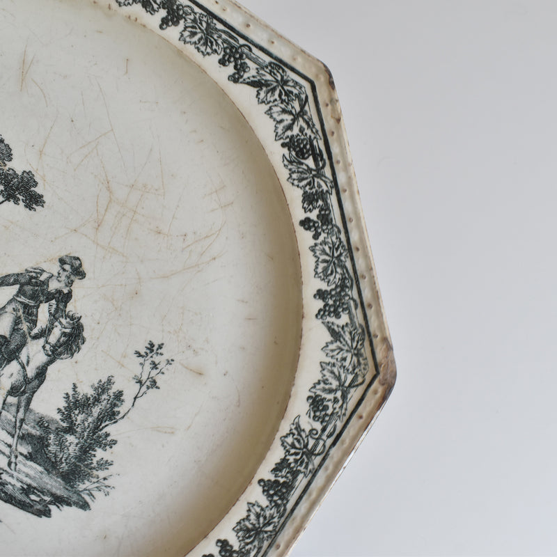 Antique Octagonal Plate, Creil