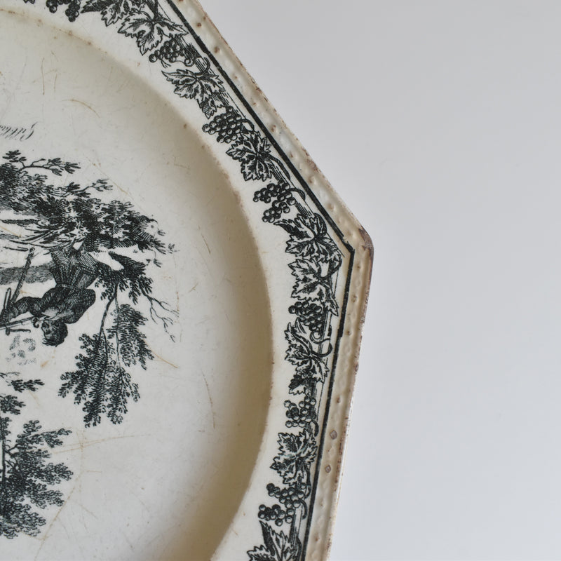 Antique Octagonal Plate, Creil