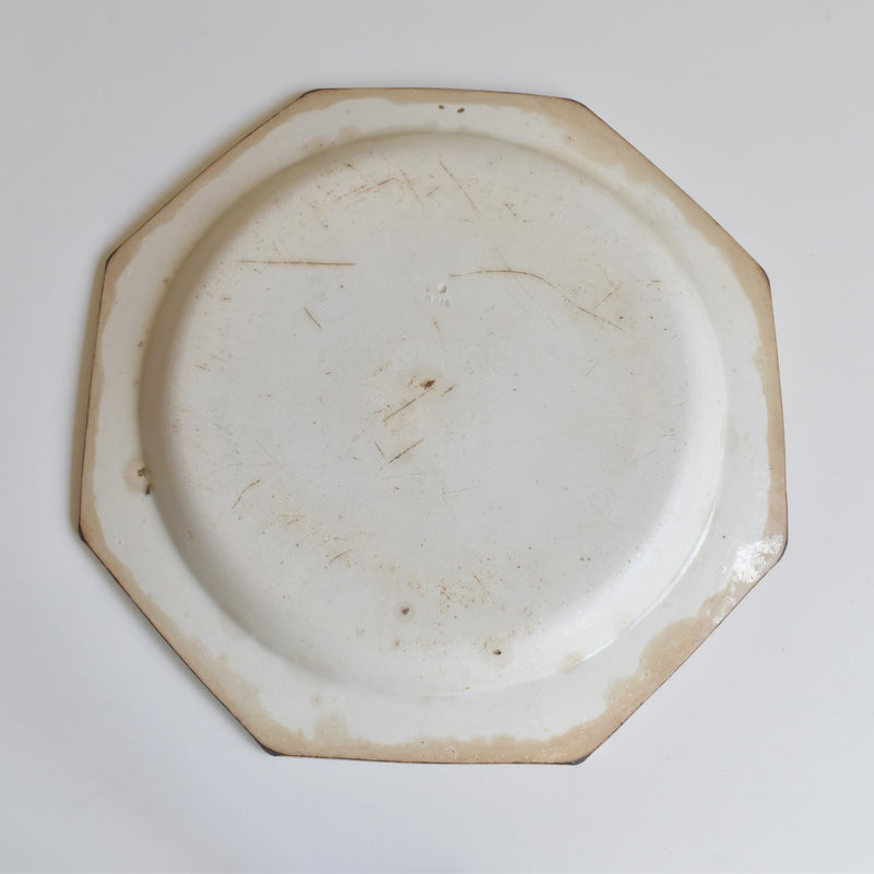 Antique Octagonal Plate Creil Notre Dame