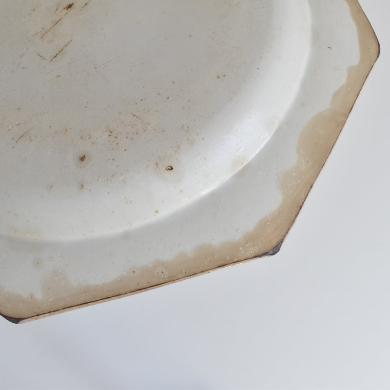 Antique Octagonal Plate Creil Notre Dame