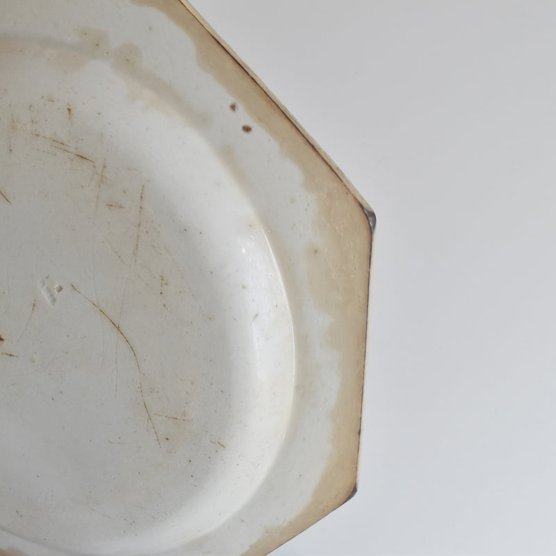 Antique Octagonal Plate Creil Notre Dame