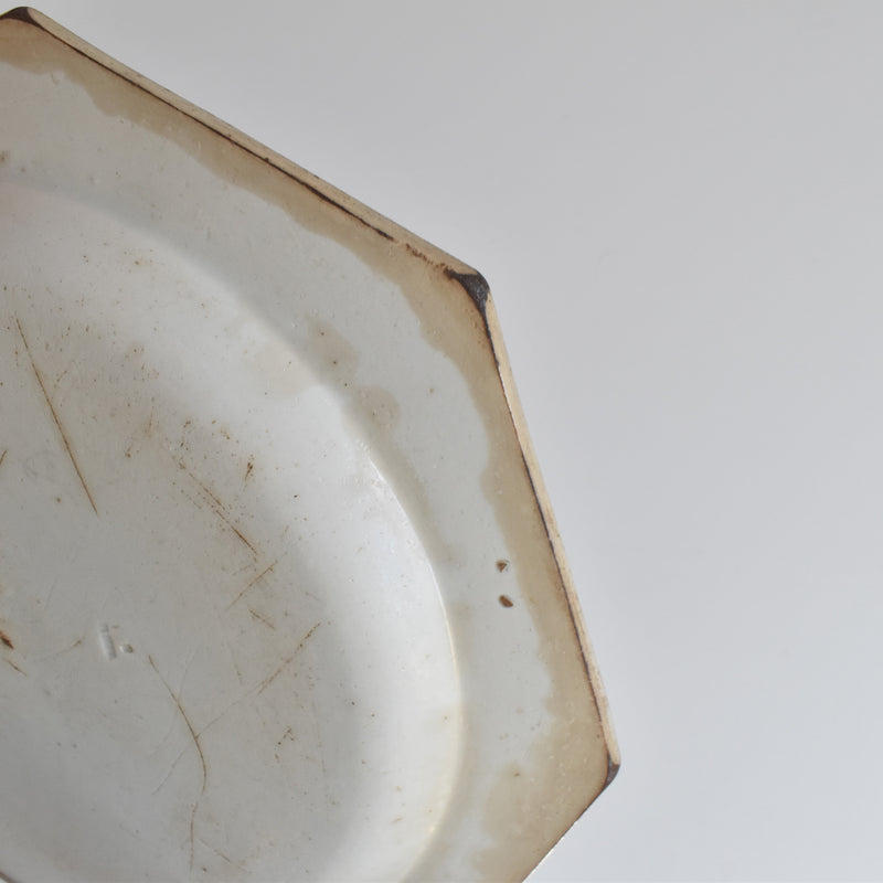 Antique Octagonal Plate Creil Notre Dame
