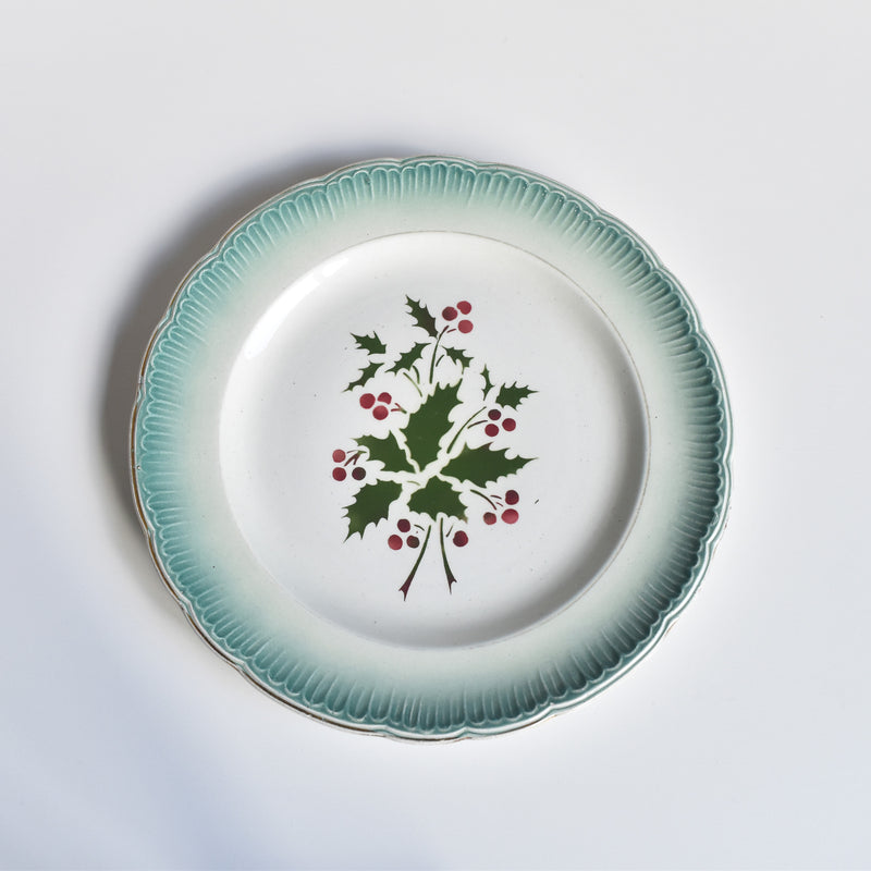 Antique Dessert Plate, Saint-Amand, houx A