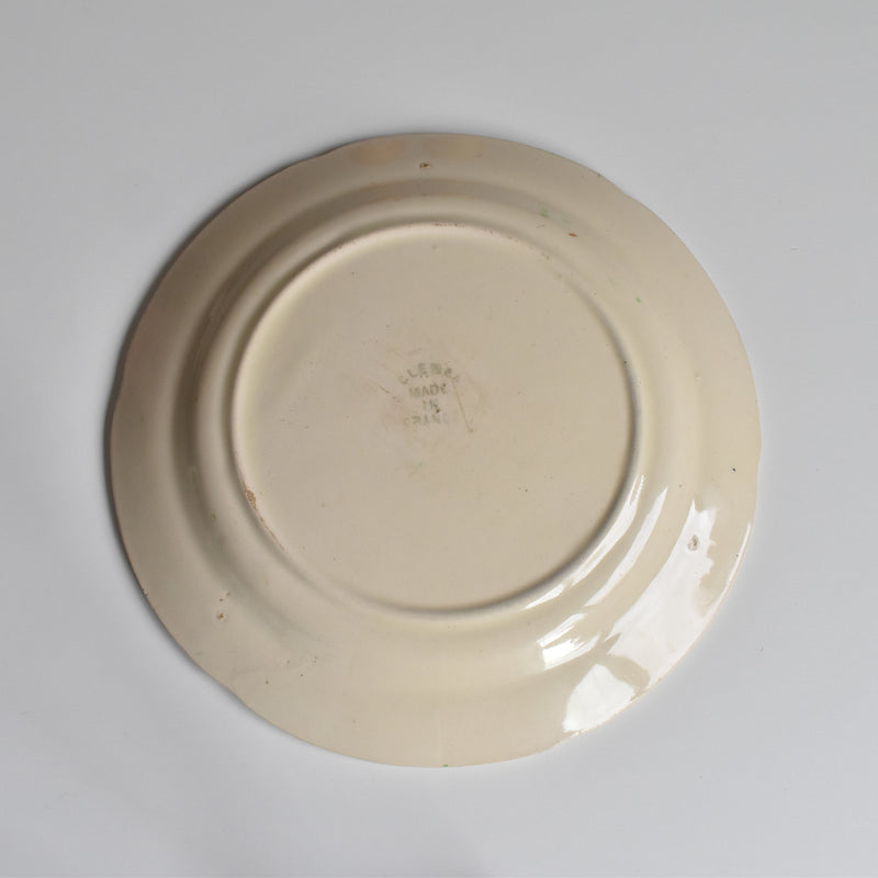 Antique Dessert Plate, Barbotine, Saint-Clément, Framboise