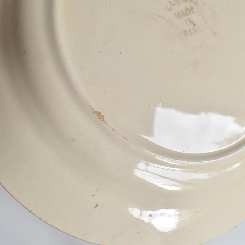 Antique Dessert Plate, Barbotine, Saint-Clément, Framboise