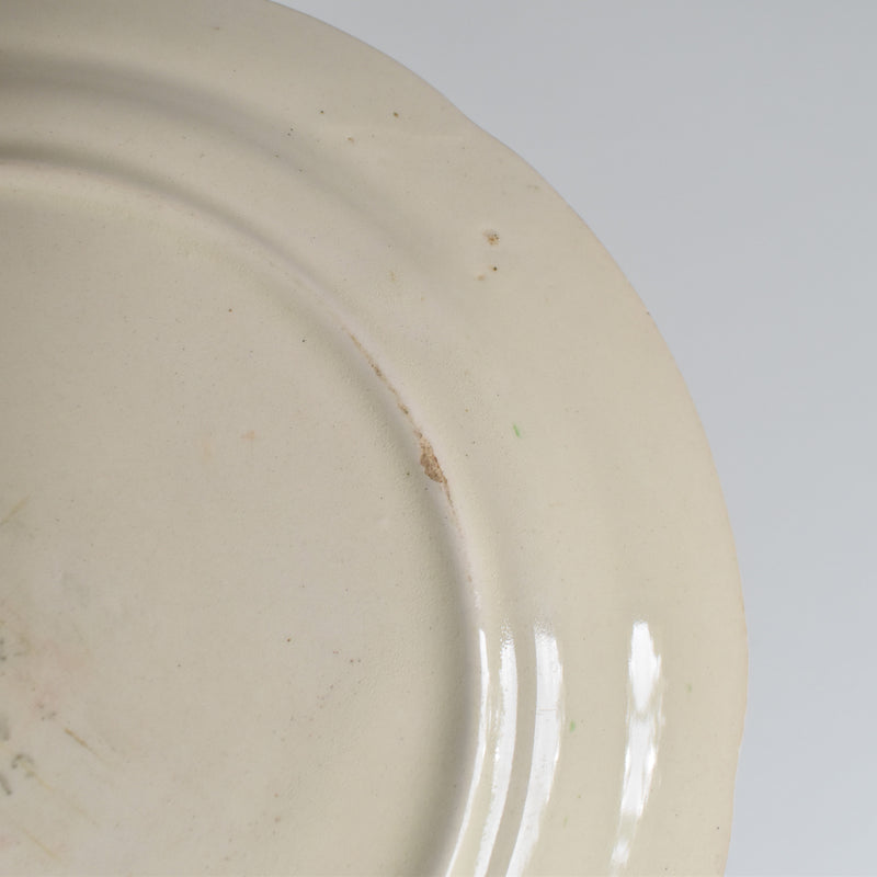Antique Dessert Plate, Barbotine, Saint-Clément, Framboise