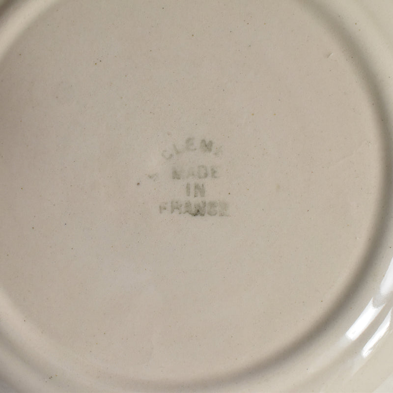 Antique Dessert Plate, Barbotine, Saint-Clément, Orange A