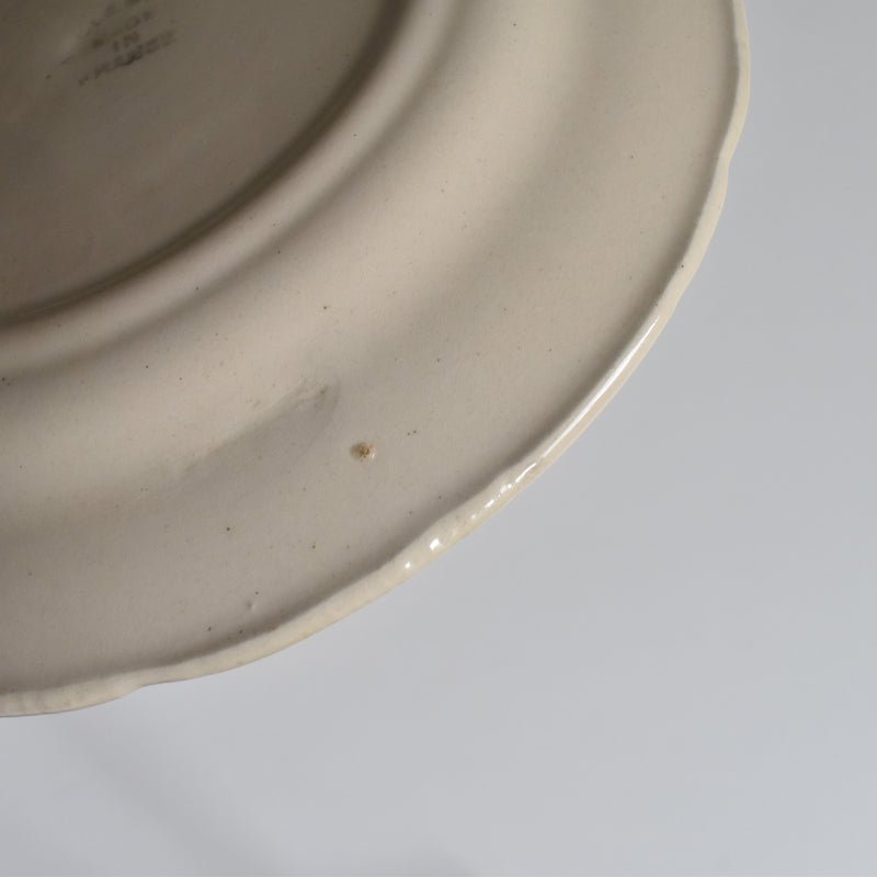 Antique Dessert Plate, Barbotine, Saint-Clément, Orange A
