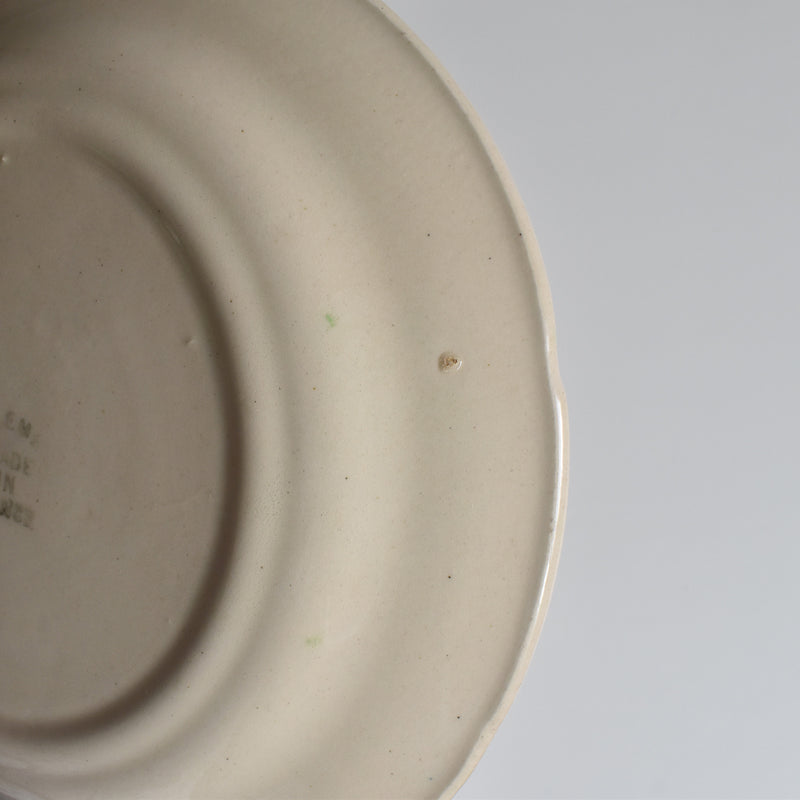 Antique Dessert Plate, Barbotine, Saint-Clément, Orange A