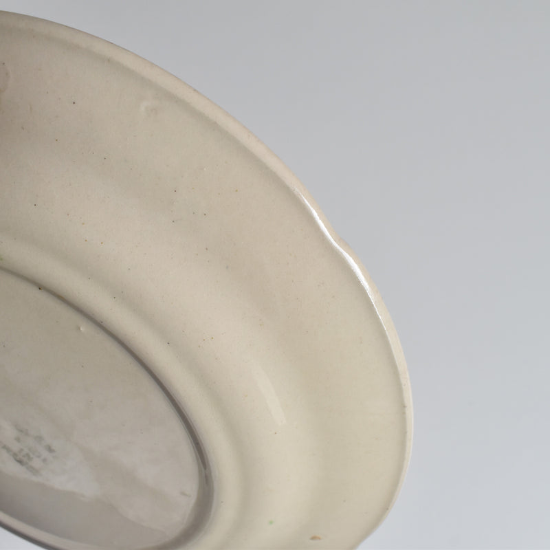 Antique Dessert Plate, Barbotine, Saint-Clément, Orange A