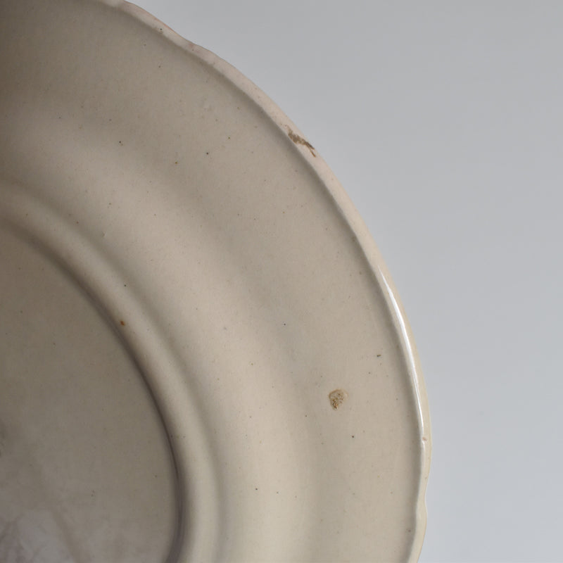 Antique Dessert Plate, Barbotine, Saint-Clément, Orange A