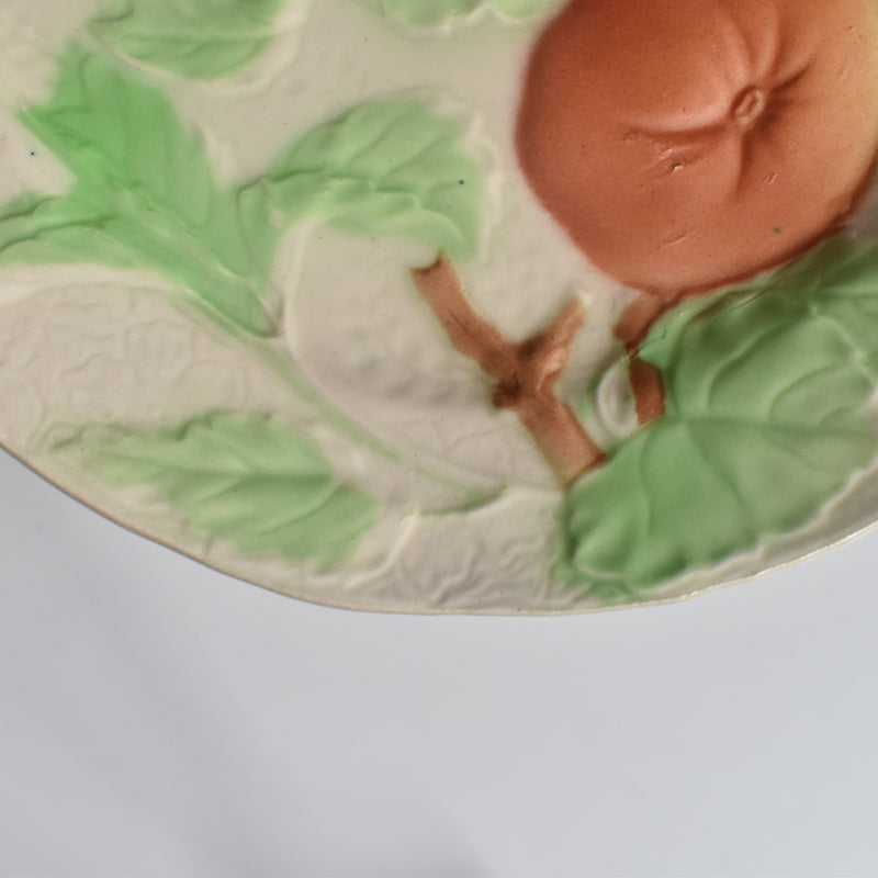 Antique Dessert Plate, Barbotine, St. Clément, Orange B