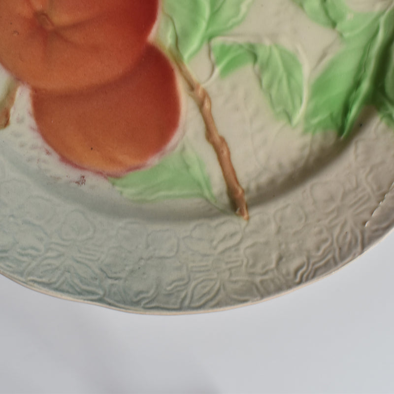Antique Dessert Plate, Barbotine, St. Clément, Orange B