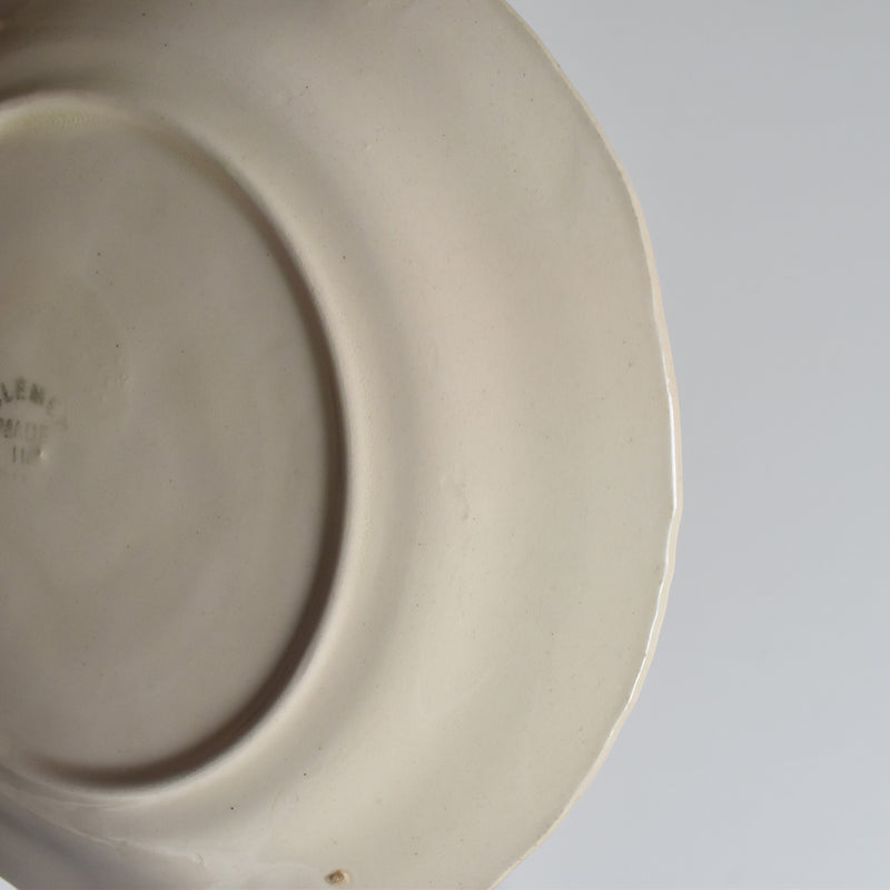 Antique Dessert Plate, Barbotine, St. Clément, Orange B