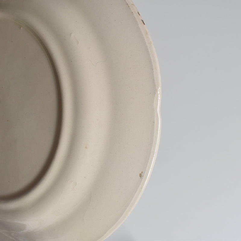 Antique Dessert Plate, Barbotine, Saint-Clément, Orange C