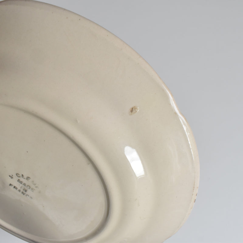 Antique Dessert Plate, Barbotine, Saint-Clément, Orange C