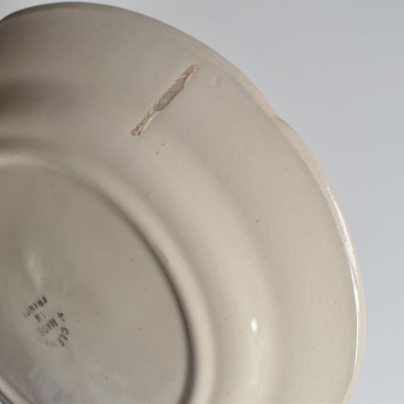 Antique Dessert Plate, Barbotine, Saint-Clément, Orange C