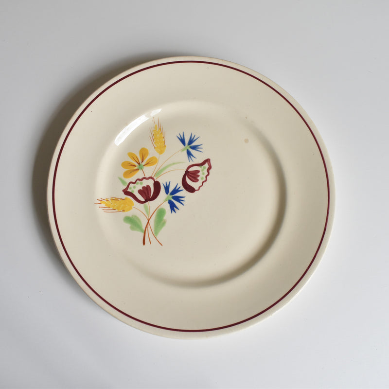 Antique dessert plate, Sarreguemines, Moissons dorées C