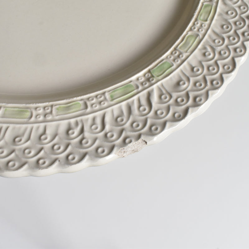 Vintage Plate Saran Ribbon Green