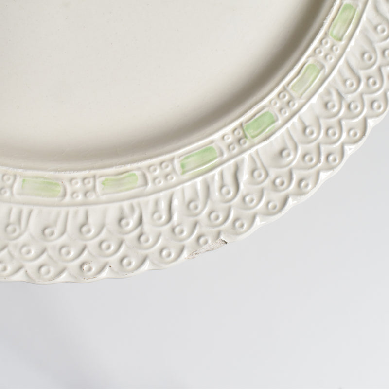Vintage Plate Saran Ribbon Green