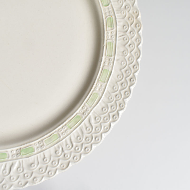 Vintage Plate Saran Ribbon Green