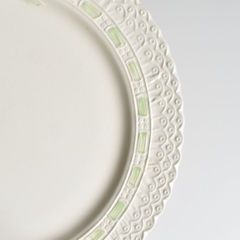Vintage Plate Saran Ribbon Green