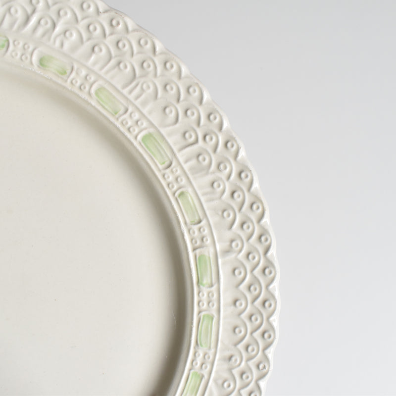 Vintage Plate Saran Ribbon Green