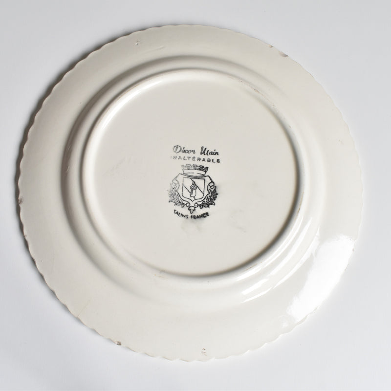 Vintage Plate Saran Ribbon Green